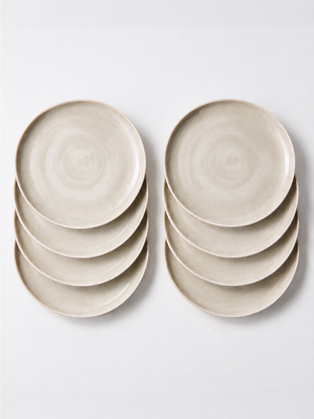 Hearth & Hand **SET OF 8** 9” Tonal Bamboo-Melamine Salad Plate Set Natural NEW